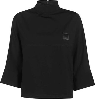 Opening Ceremony Sweatshirt met logo patch en ritssluiting - Dames - Sweatshirts - Zwart - M - Hoodies & sweatvesten
