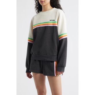 Rip Curl Surf Revival Fleece Sweatshirt in Washed Black at Nordstrom, Size Xx-Small