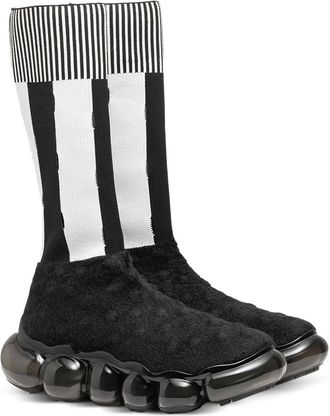 grounds x Bernhard Willhelm Sneakers Jewelry Black/White a righe - Nero