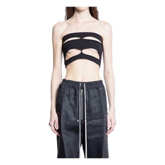 Rick Owens Sleeveless Tops, female, Black, S, Tanja Bandeau