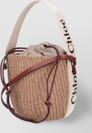Chlo&eacute; bucket bag with adjustable strap and contrast stitching