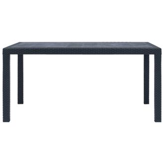 Berkfield Home Garden Table Anthracite 150x90x72 cm Plastic Rattan Look in Black | Size: 150 x 90 x 72 cm