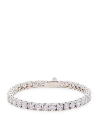 Cernucci Cernucci Crystal-embellished Rhodium-plated Bracelet - Silver