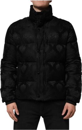 Dolce & Gabbana Quilted Jacquard Puffer Bomber Jacket