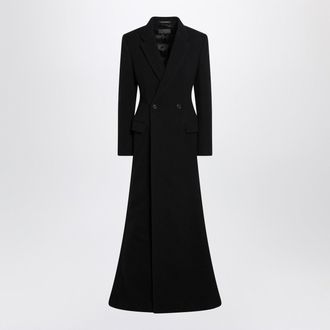 Balenciaga Long Black Wool Blend Coat