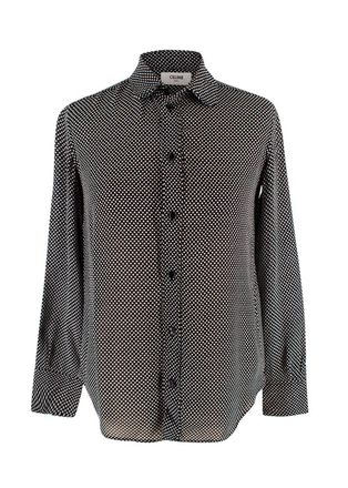 Celine Black and White Polka Dot Shirt Size XXS