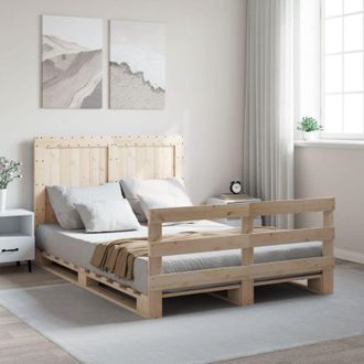 vidaXL Vidaxl - Bed Frame without Mattress with Headboard 140x200 cm Solid Wood