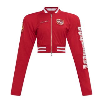 Dsquared2 Zip-throughs, female, Red, Size: XS Shoulder-pad Sweatshirt