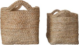Will & Atlas Set of 2 Rectangular Jute Tray Baskets in Natural at Nordstrom