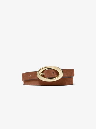 Michael Kors Oval Buckle Suede Belt