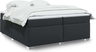 vidaXL Vidaxl - Cama Box Spring Con Colch&oacute;n Cuero Sint&eacute;tico Negro 200x200 Cm