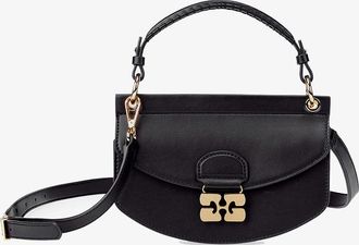 Ganni Black Mini Top Handle Apo-G Bag