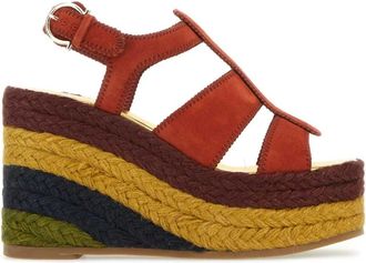 Ferragamo Renee Wedges - Dames - Sleehakken - Rood - 37 1/2 EU - Leer - Schoenen