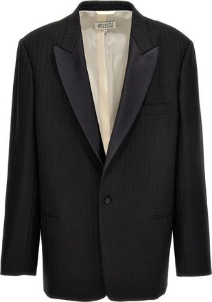 Maison Margiela Striped Single Breast Blazer Jacket