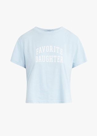 Favorite Daughter Womens Cropped Collegiate Tee In Baby Blue