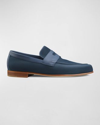 John Lobb Mens Hendra Suede Penny Loafers