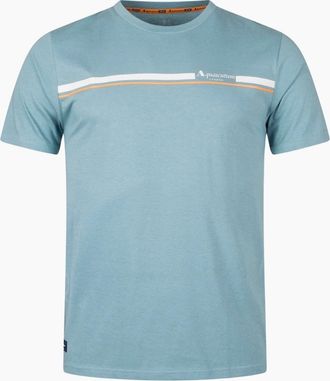 Aquascutum Mens Aquascutum Active Cotton Stripes Avio Blue T-Shirt - Size: 38