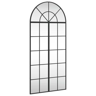 Berkfield Home Wall Mirror Black 60x130 cm Arch Iron