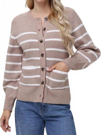 525 america Womens Jo Cardigan In Light Taupe Multi