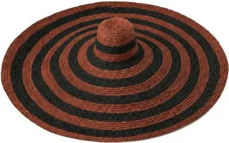 Brunna.Co The Solana Oversized Striped Straw Hat in Brown at Nordstrom, Size Medium