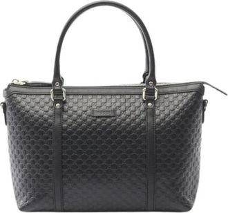 Gucci Pre-owned Handbags, female, Black, Size: ONE SIZE Pre-owned Leather Handbag