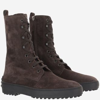 Tod's Womens Ankle Boots Suede Brown
