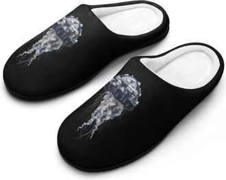 Generic Jellyfish House Mens Slippers Slip On Comfortable Fleece Cotton House Shoes Winter
