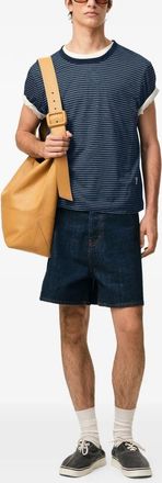 Ami Classic Fit Short Sleeves Striped Teeshirt Wit