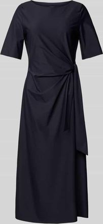 Milano Milano Italy Midikleid mit Knotendetail in Dunkelblau, Gr&ouml;&szlig;e 36