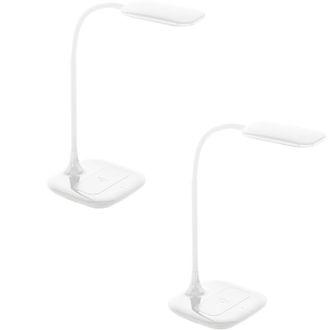 Loops 2 PACK Table Desk Lamp Colour White Touch On/Off Dimming Bulb LED 3.4W Included