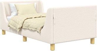 vidaXL Cama Para Ni&ntilde;os Con Cabecero Crema 80 X 160 Cm Tela De Oveja Vidaxl