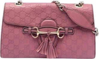 Gucci Pre-owned Cross Body Bags, female, Pink, Size: ONE SIZE Pre-owned The Emily Cross Body Bag