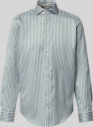 Jake*s Regular Fit Business-Hemd mit Knopfleiste in Dunkelgruen, Größe 37/38