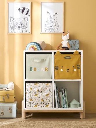 Vertbaudet 3er-Set Kinder Aufbewahrungsboxen Pandafreunde weiss
