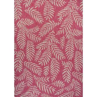 Jonathan Y Designs Nevis Palm Frond Indoor/Outdoor Area Rug in Fuchsia/light Gray at Nordstrom, Size 4Ft 0In X 6Ft 0In