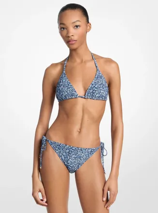 Michael Kors Floral Print Bikini Top