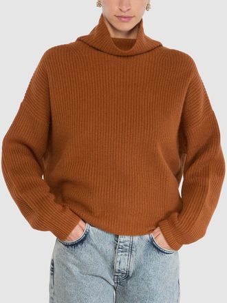 Isabel Marant Relaxed Fit Brown Knit Pullover With Ribbed Texture