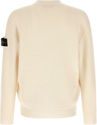 Stone Island Virgin Wool Cardigan - White