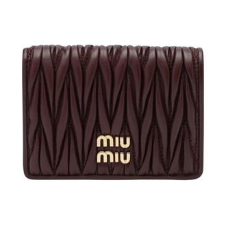 Miu Miu Kleine matelass&eacute; portemonnee van lamsvel - Dames - Portefeuilles - Bruin - ONE Size - Accessoires