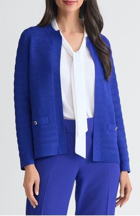 Kasper Kissing Front Ottoman Stitch Cardigan in Royal Signature at Nordstrom, Size X-Large