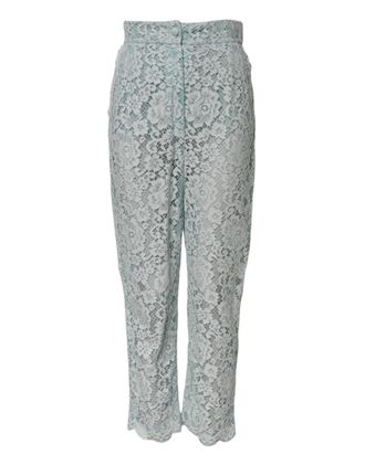 Dolce & Gabbana Womens Lace Light Blue Pants - Light Grey