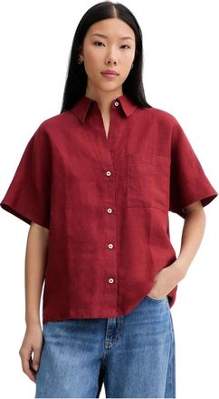 Marc O'Polo Dames, Blouses & Shirts, Rood, Maat: L Linnen