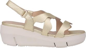 Wonders Gouden Dames Sandalen - Dames - Sleehakken - Geel - 35 EU - Leer - Schoenen