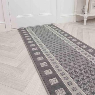 Runrug Hallway Carpet Runner Rug - Soft & Comfy, 9mm - Caesar in Grey | Size: 60 cm x 420 cm