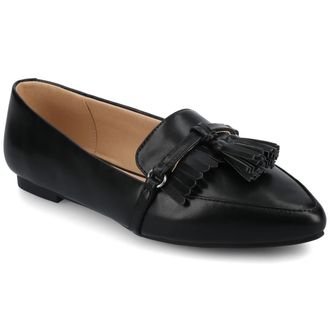 Journee Collection Womens Jannah Medium and Wide Width Tassel Loafer Flats