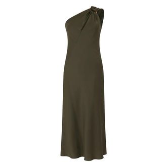 Max Mara Midi Dresses, female, Green, Size: XS One-shoulder Midi Dress