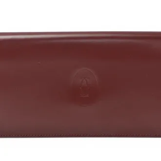 Cartier Bordeaux Leather Long Wallet (Bi-Fold) (Pre-Owned)