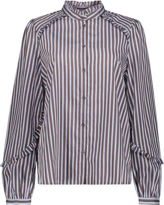 Geisha Blouse lange mouw - Dames - Blouses & Shirts - Bruin - Maat: M