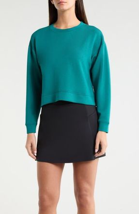 Swannies Sienna Crop Performance Sweatshirt in Deep-Lake at Nordstrom, Size X-Large