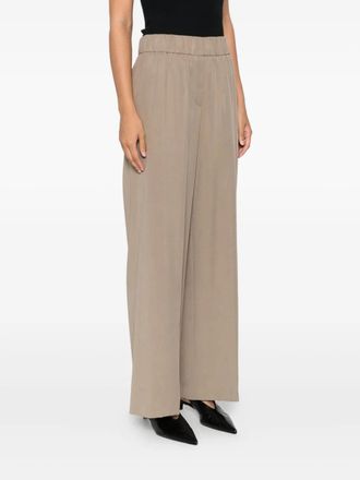 PESERICO Womens Elastic-Waist Wide-Leg Trousers Aw25 W